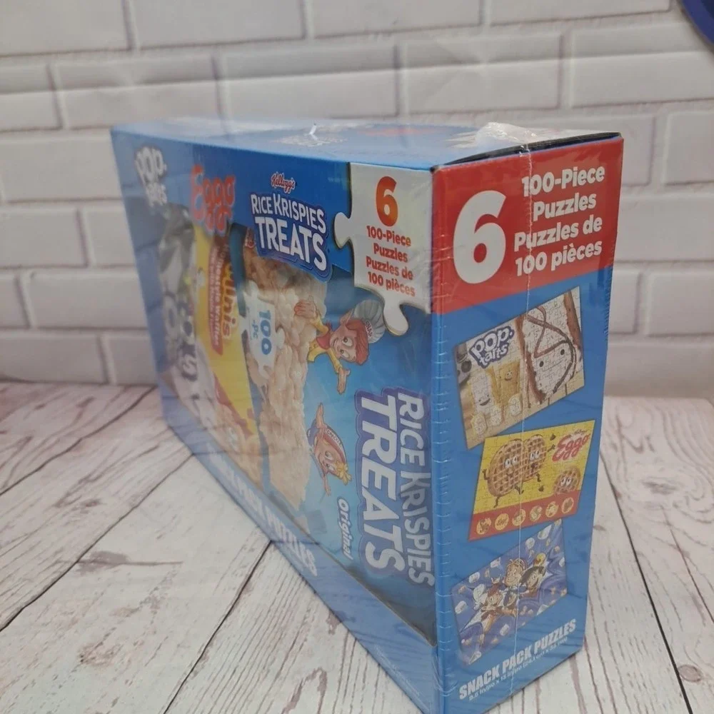 Kellog's Snack Pack 6 x 100‎ Pc Jigsaw Puzzles, Brand New-Sealed Box!